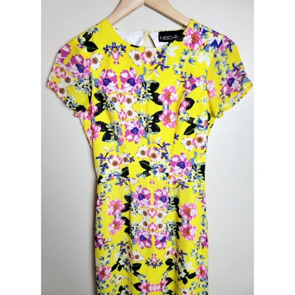 NBD X The XNAVEN Twins Into The Light Floral Yellow Canary Maxi Dress XS - Picture 3 of 7